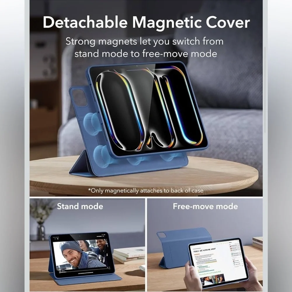 ESR for iPad Pro 11 Inch Case (M5/M4) 2025/2024, Removable Magnetic Cover/355/lb